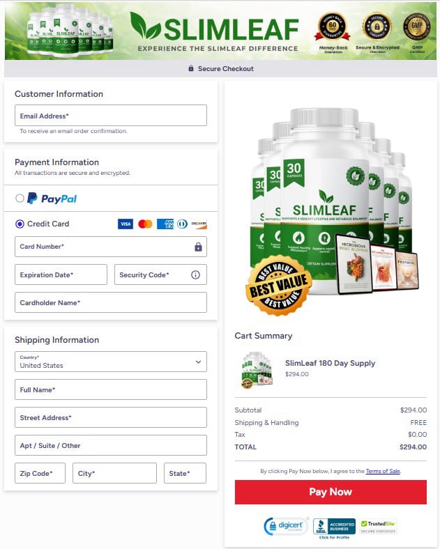 Slimleaf Secure Order Form